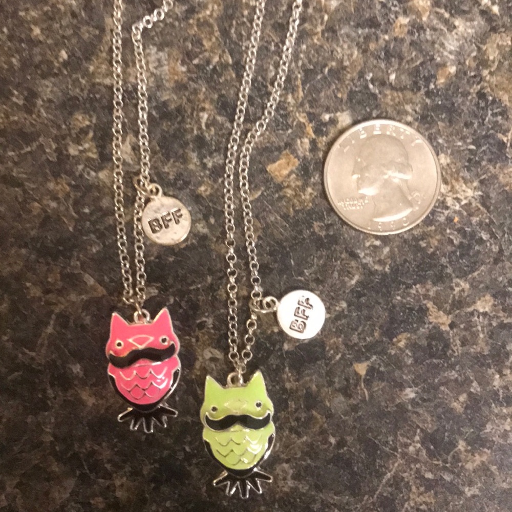 Super cute owl BFF necklaces, there are two